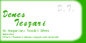 denes teszari business card